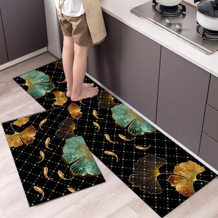 (Allthebest) Keset Kaki Dapur Panjang Anti Slip Set Alas Kaki Keset Dapur Anti Slip