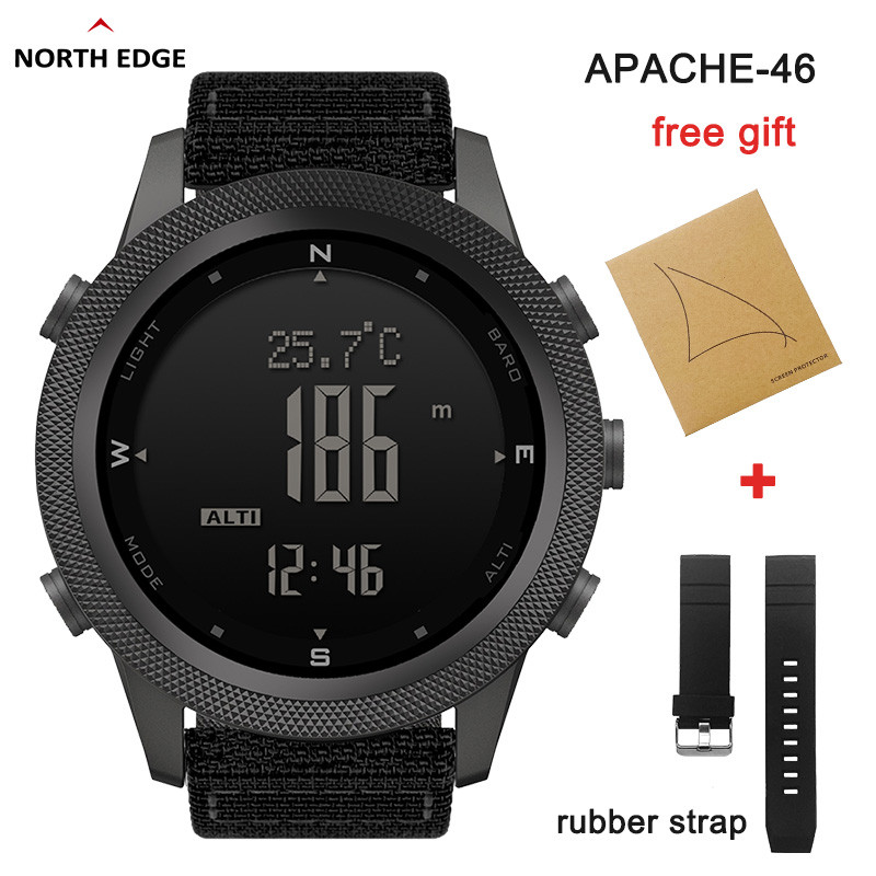 NORTH EDGE APACHE-46 Jam Tangan Digital Pria Jam Tangan Olahraga Lari