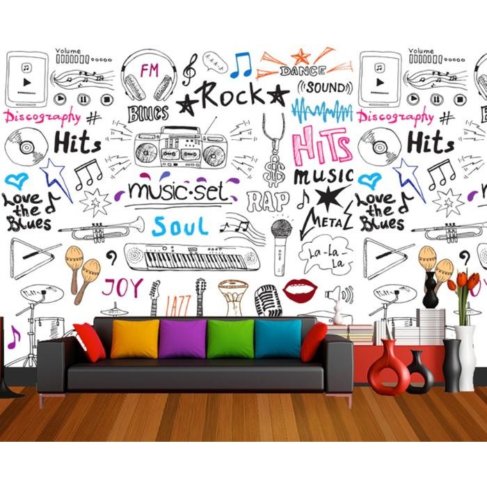 TERBARU Wallpaper Dinding Custom Motif Music HOT SALE
