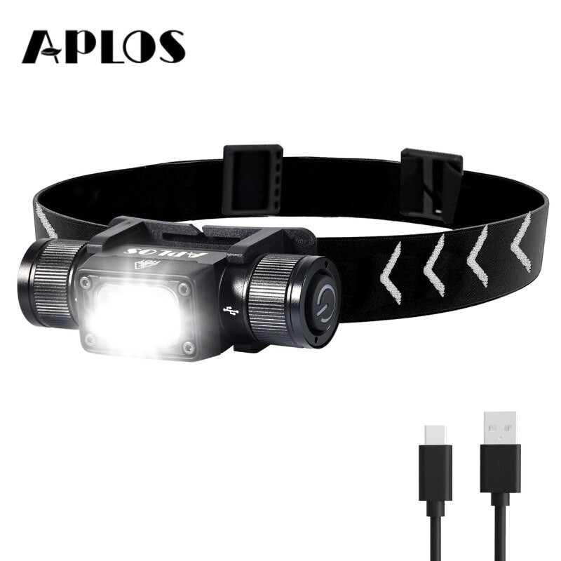 APLOS H340 lampu depan LED Mini isi ulang 18650 senter 1500lm 180 °