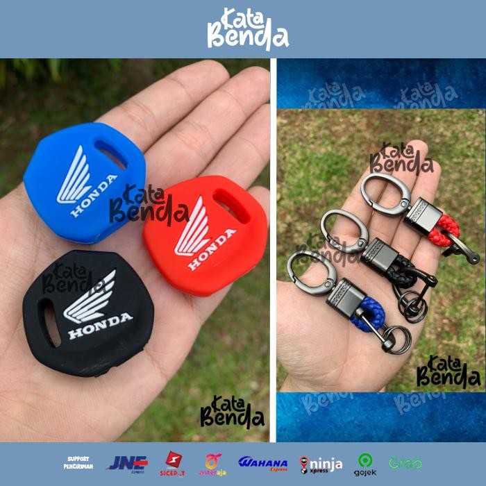 Sarung Kunci Motor Honda Beat Scoopy Vario Supra dll + Gantungan Kunci
