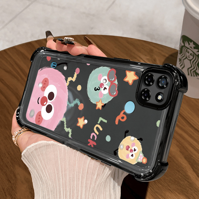 Casing Hp untuk Realme C21Y Realme C25Y C21 C15 Case Casing Softcase bola wol Kesing HP pelindung si