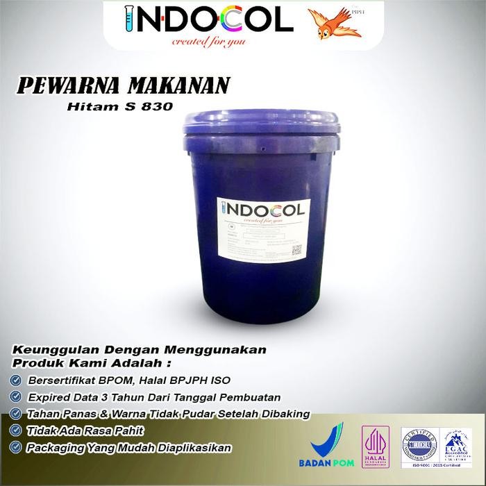 

Pewarna Makanan Indocol Hitam 830 (Dark Black Special) @25 Kg/Pail Gratis Ongkir