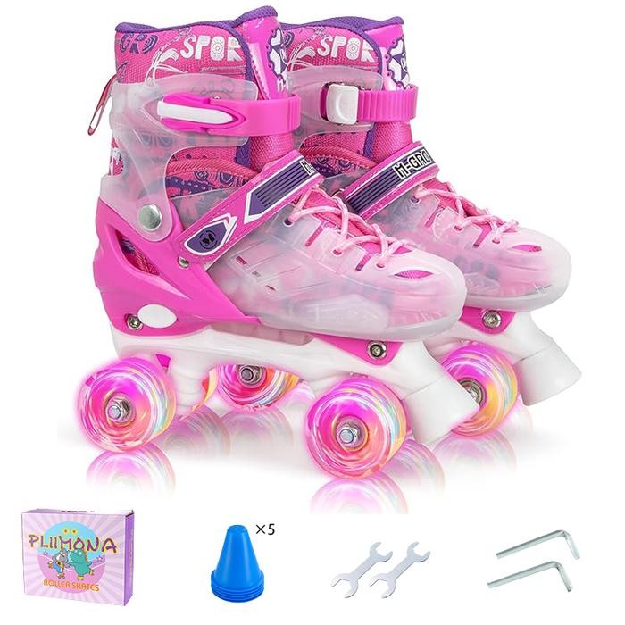 IXCE Sepatu roda dua baris anak perempuan cocok untuk pemula/ukuran dapat disesuaikan Outdoor 6 - 10