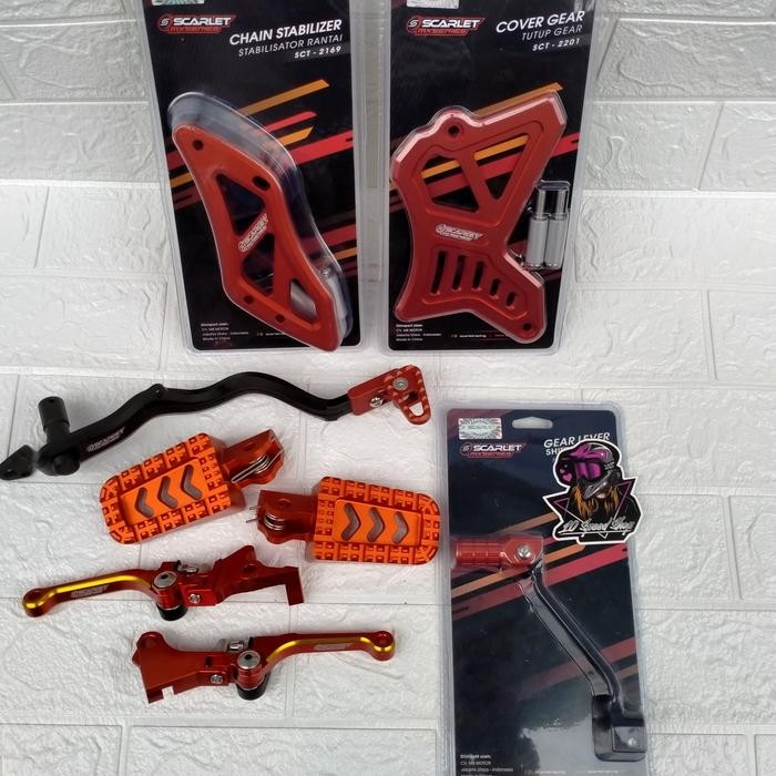 Sale Paket Scarlet Crf 150 Pedal Rem Operan Handle Lipat Cover Gear Crf 150