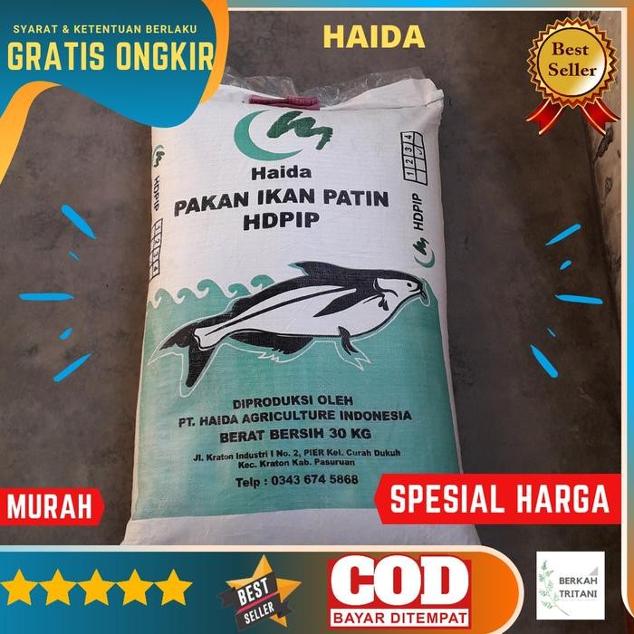 PELET IKAN PAKAN IKAN HAIDA (10 KG) NILA, MAS, PATIN, BANDENG, GURAME, DAN LELE
