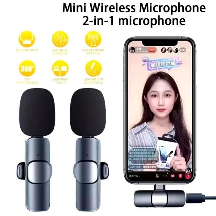 Microphone Wireless Mic Clip On YouTube Wireless USB / Mic YouTuber Bluetooth Mikrofon Live