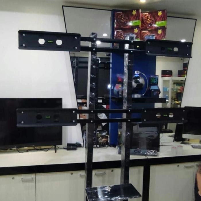 Terpopuler Bracket Stand Tv Monitor 4 Layar 55 50 49 45 43 40 32 Inch Standing Tv