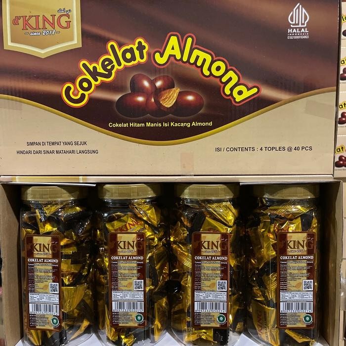 

Dking Coklat Almond Isi 4 Toples Kacang Almond Utuh Lapis Coklat