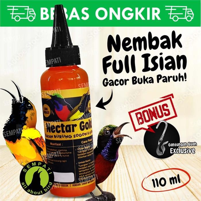 SEMPATI Nectar Nektar Gold 110ml Pakan Minum Burung Sogon Konin Kolibri Ninja Pleci Makanan Burung