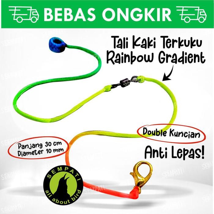 Tali Burung Tekukur 10mm Tali Pelangi Tali Kaki Burung Tekukur Derkuku Puter Tali Latih Training