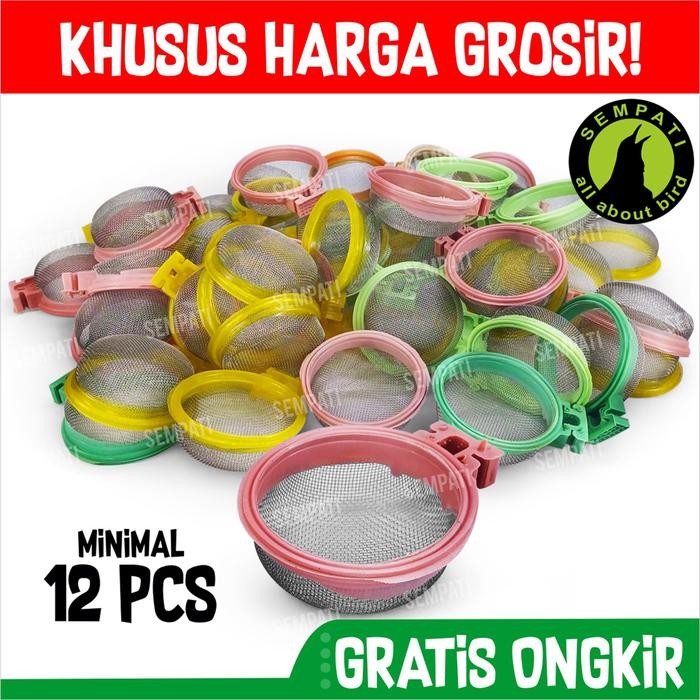 GROSIR Cepuk Kroto Stainles Size Besar Wadah Pakan Kroto Ulat Voer Burung Kacer Cucak Jalak Pleci