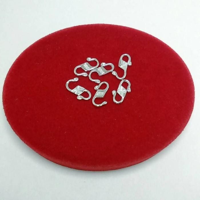 kait/kunci/pengait kalung gelang perak silver 925 lapis emas putih