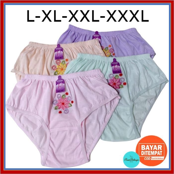 Celana Dalam Wanita Bordir Bunga JUMBO CD Wanita Ibu Hamil Katun Ecer