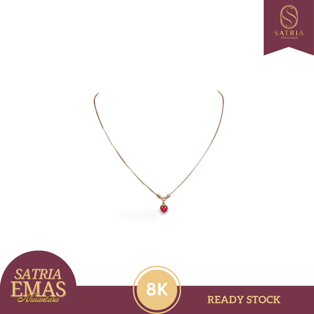KALUNG EMAS ANAK LIONTIN STRAWBERRY GOLD 8K Satria Emas Nusantara