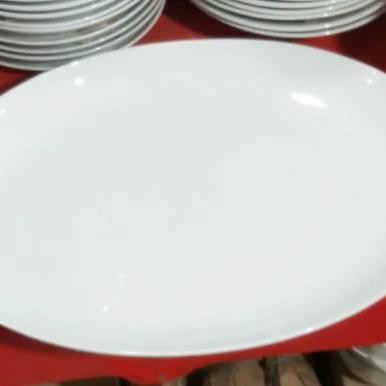 Hemat Piring Saji Ikan Oval Keramik 42 Cm I Piring Lodor Keramik Jumbo 17"