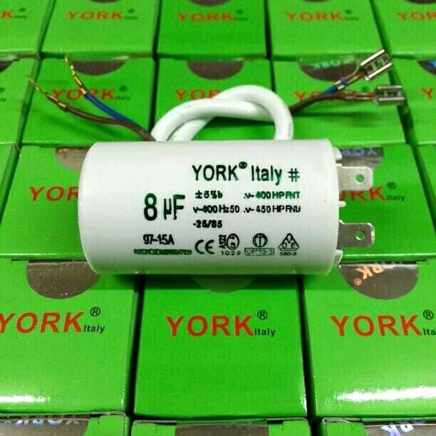 Kapasitor/Capasitor pompa air York 8UF 450V