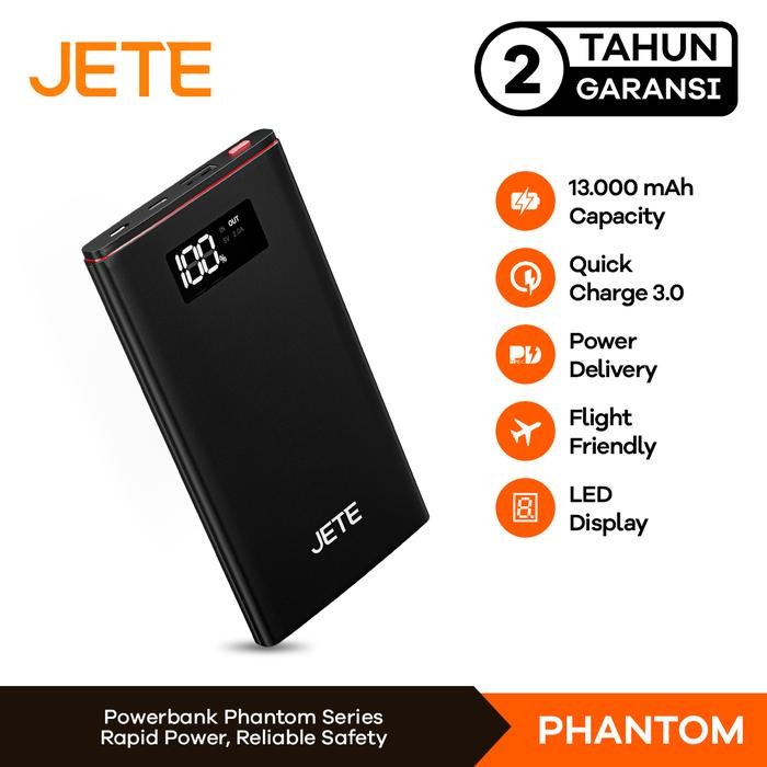 Best Seller Powerbank 13000 Mah Jete Phantom Power Delivery Qc 3.0 - Garansi Resmi 2 Tahun