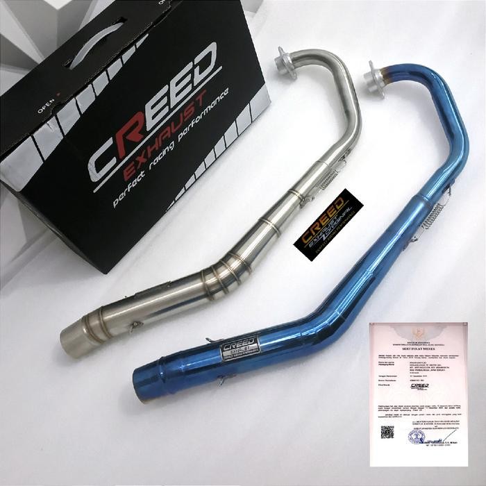 Leher pipa knalpot original CREED EXHAUST High quality for Satria FU, Vixion, CBR 150, R15, GSX,