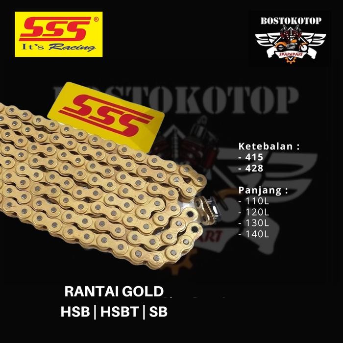 SSS Rantai Rante Gold Emas 428 415 520 SB HSB HSBT 110L 120L 130L 140L