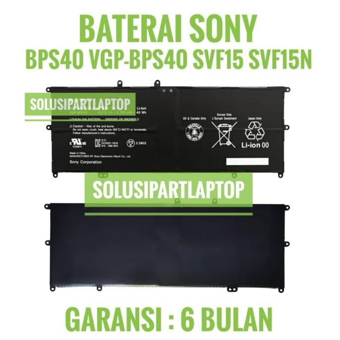 Sony Baterai Laptop Ultrabook VGP-BPS40 VGN-BPS40 SVF15 SVF15NP