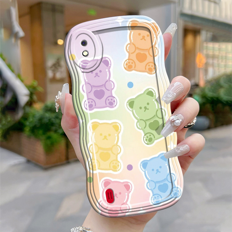 Casing Hp Untuk Samsung Galaxy A10 M10 A10s M01s Case Casing Softcase beruang kecil Kesing gelombang