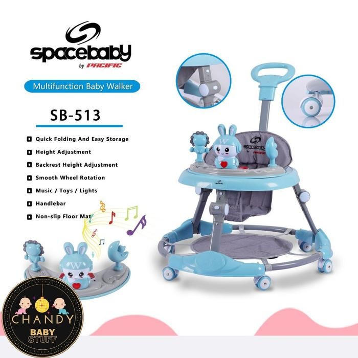 BABY WALKER SPACE BABY SB 513 Biru Roda