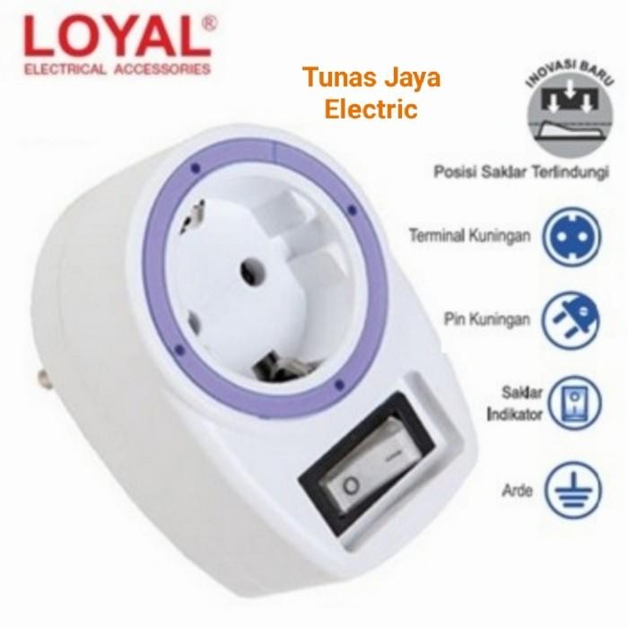 Expert Steker Stop Kontak Arde + Saklar Lampu On-Off LOYAL