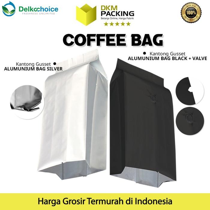 

Kantong Alumunium Gusset Coffee Bag Kemasan Kopi Bubuk DELKOCHOICE