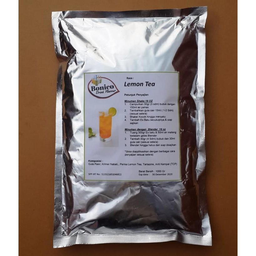 

BONICO LEMON TEA drink powder 1kg Bubuk minuman milk ice blend TEH