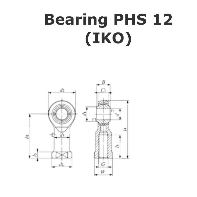 PHS 12 ROD ENDS BEARINGS PHS 12 L MERK IKO JAPAN