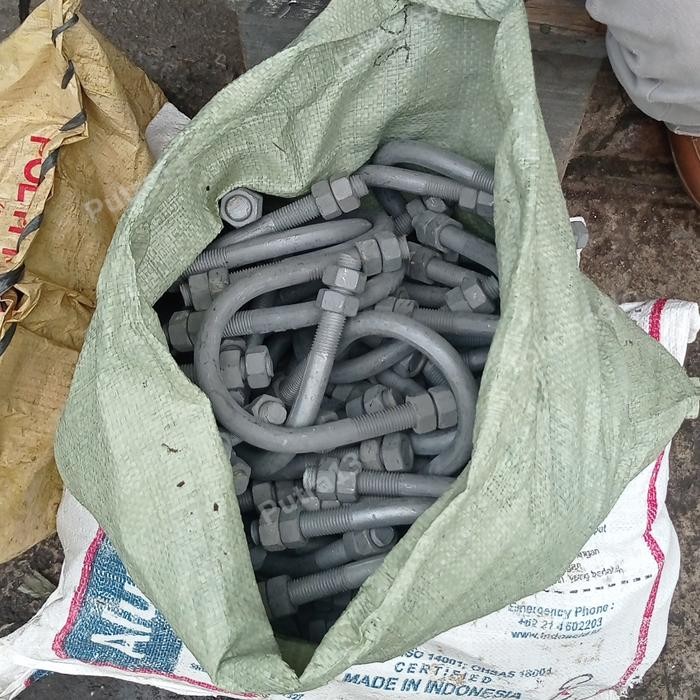 KLEM U BOLT HOTDIP GALVANIS BESI 12MM X 4 INCH