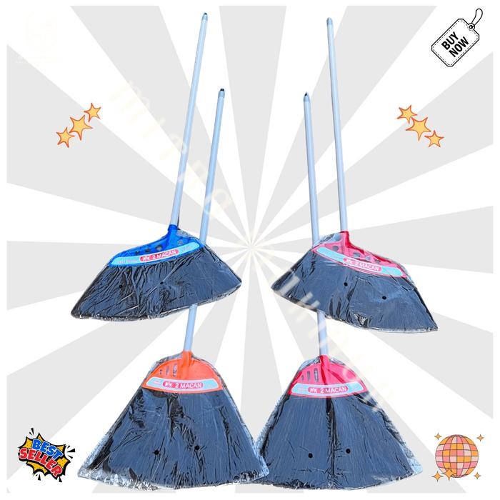 SAPU IJUK FAMILY BROOM 2 MACAN SAPU IJUK TEBAL SAPU LANTAI FLOOR BROOM
