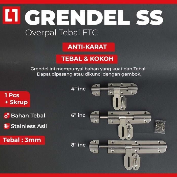 Grendel Stainless Tebal Besar Slot Gembok Pintu Truk Gerbang