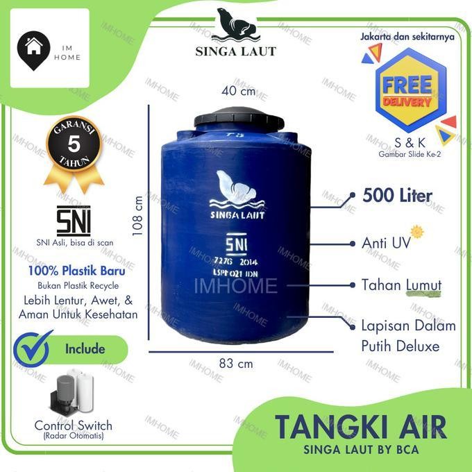 Tangki Toren Air Singa Laut 500 Liter T550 Murah
