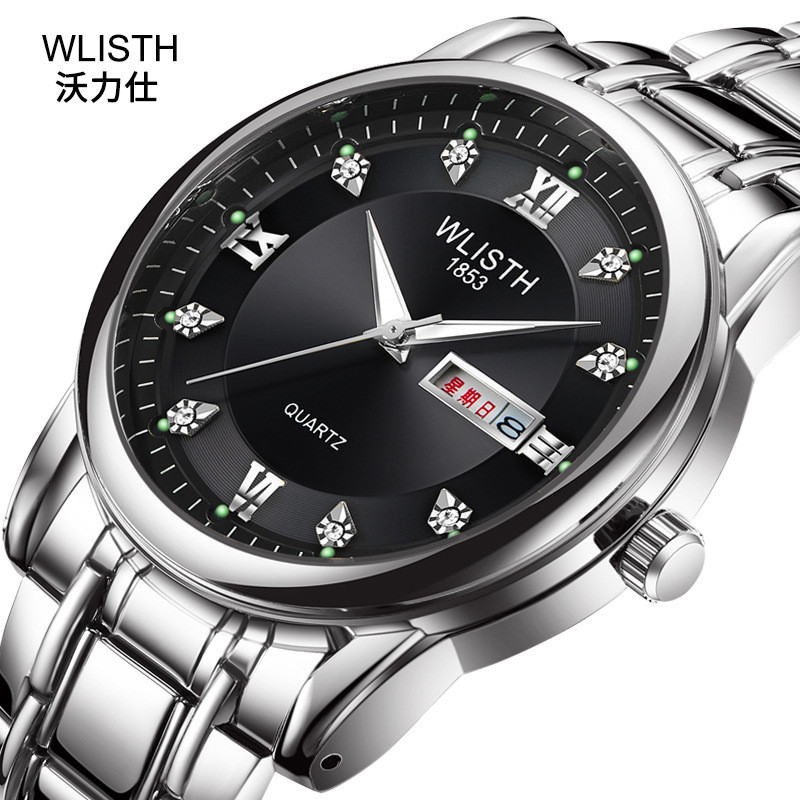 2019 Fashion Wlisth Brand Date Waterproof Crystals Men Business Watch