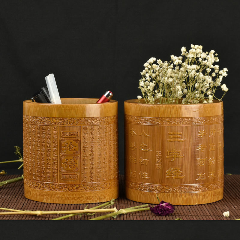 

Tempat Pensil Bambu Budaya - Kotak Penyimpanan Alami Bulat untuk Meja Kerja, Motivasi Pelajar, Hadiah |J70S5FP0|