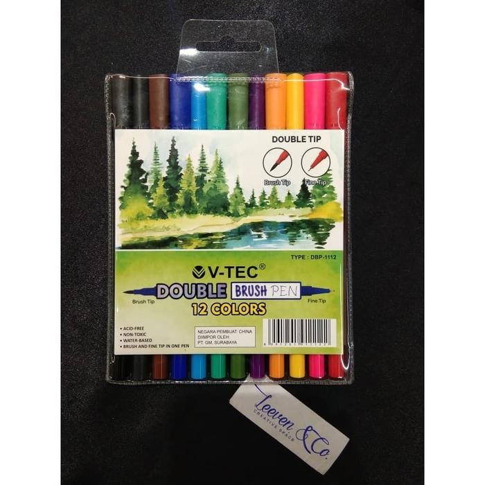 

v-tec double brush pen 12 colour kode 1356