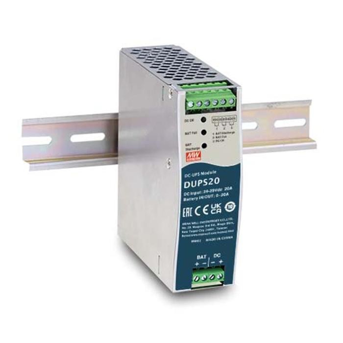 Ups Module 24V/20A Din Rail Uninterruptible Dc-Ups Module Meanwell Dups20