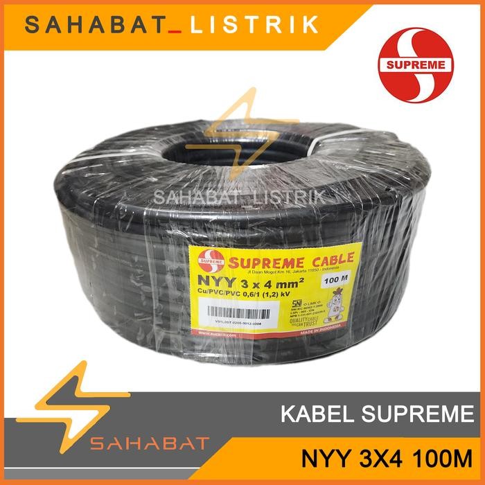 Kabel Supreme Nyy 3X4 100M Kabel Hitam