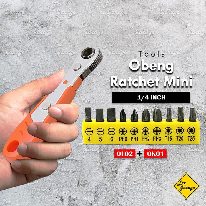 Obeng Set Ratchet Plus Minus Bintang Mata Obeng Set *