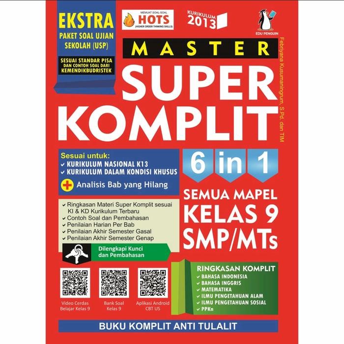 

Ready BUKU MASTER SUPER KOMPLIT 6 IN 1 SEMUA MAPEL KELAS 9 SMP/MTs