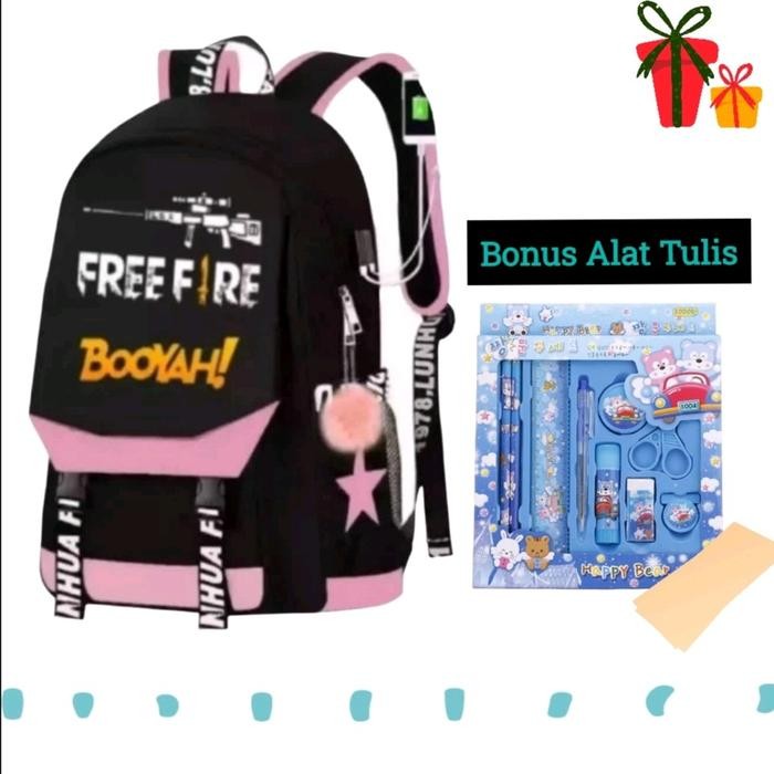 PROMO.. TAS RANSEL TROLI ANAK LAKI LAKI KARAKTER FF BOOYAH TAS DORONG KOPER ANAK LAKI LAKI