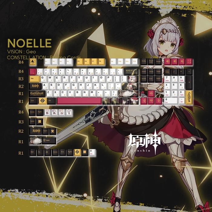 [Expert] Genshin Impact PBT Keycaps HUTAO/NOELLE/RAIDEN SHOGUN/SHENHE/XIAO