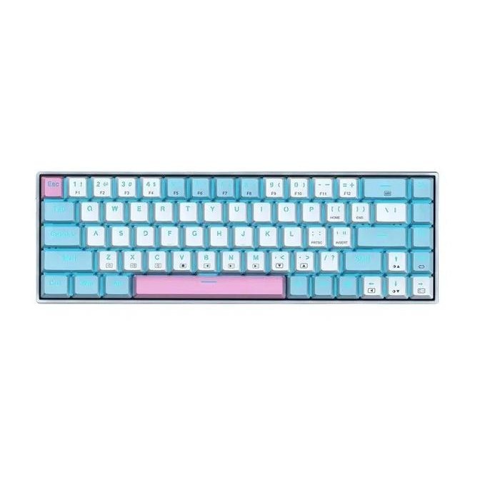 [Allthebest] E-Yooso Z-686 White Blue Pink 68% Mechanical Gaming Keyboard - Blue SW