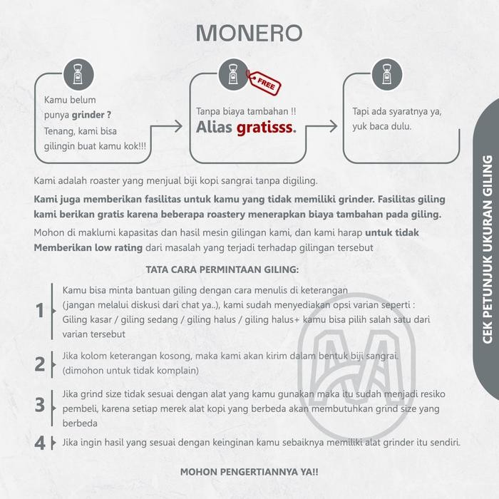 

KOPI ARABIKA MANDAILING MONERO ARABICA COFFEE 200GR