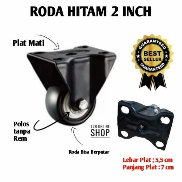 [Allthebest] Roda Caster Karet Gepeng 2", Roda etalase, lemari, troli