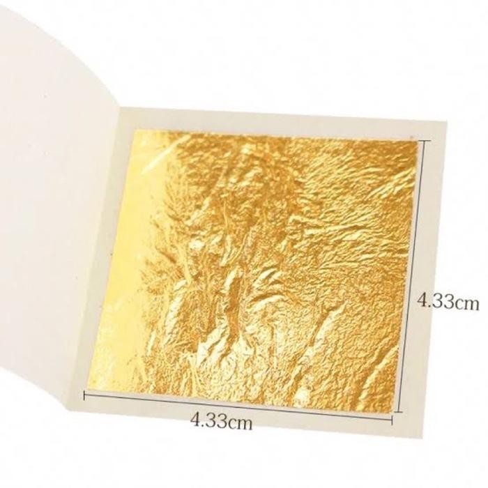 

FREShBgt- Edible Gold Leaf Foil Sheet 4,3 cm - Pembelian Kelipatan 5