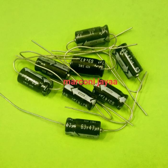 Murah.. Kapasitor 47Uf 63Volt Polar Axial