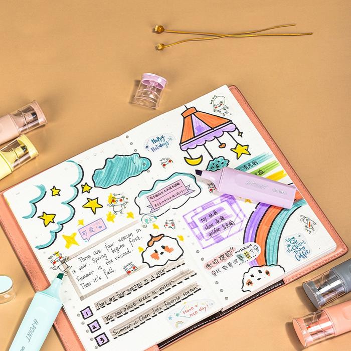 

Deli Highlighter Set / Penanda Set Isi 6 Warna Pastel Desain Lucu S616 Multifungsi Stationery